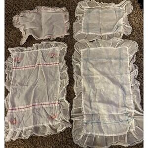 2 Lace Vintage Doll Bed Set (slip on pillow Case And Slip On Sheet)